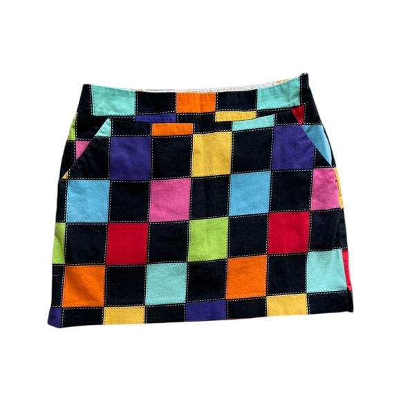 Loudmouth Ladies Patchwork Rainbow Check Skort Size 8 - Picture 1 of 8